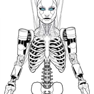 model de tatuaj femeie robot