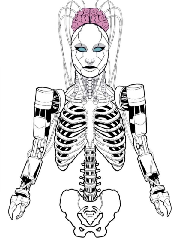 model de tatuaj femeie robot