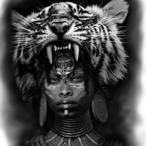 desen disponibil pentru tatuaj femeie tigru trib concept pentru fete sau baieti ana berea